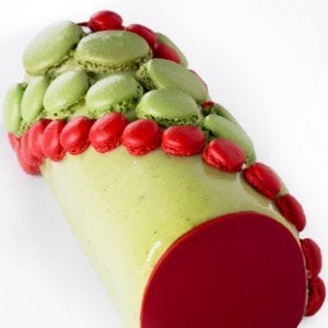 Herme's Buche: Pistachio and Strawberry Flavor