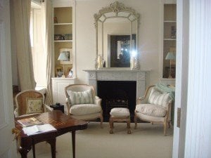 almost-finished-living-room Almost finished living room Natural Calico walls and Farrow and Ball in bookshelves