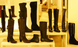 Flat boots at the Bon Marche in Paris