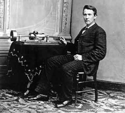 Thomas Edision and his Cylinder Phonograph; a roaring hit at the 1889 Exposition in Paris