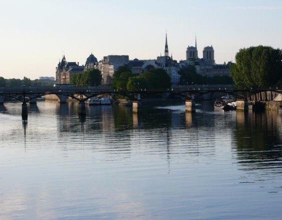 Romantic Pont des Arts bridge in Paris