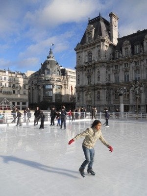 Ice Skating in Paris at the Hotel de Ville