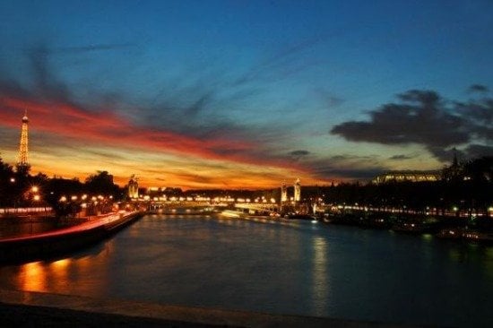Paris Sunset Over Seine