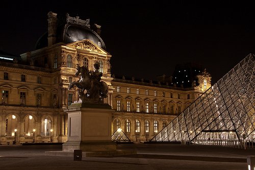 Visiting the Louvre Museum in Paris at Night
