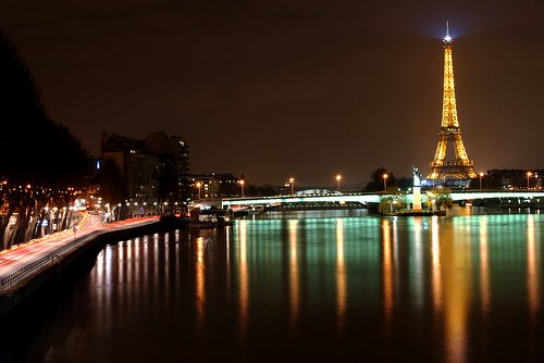 Visiting Paris at Night Eiffel Tower