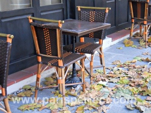Paris Perfect Autumn Cafe Tables Leaves