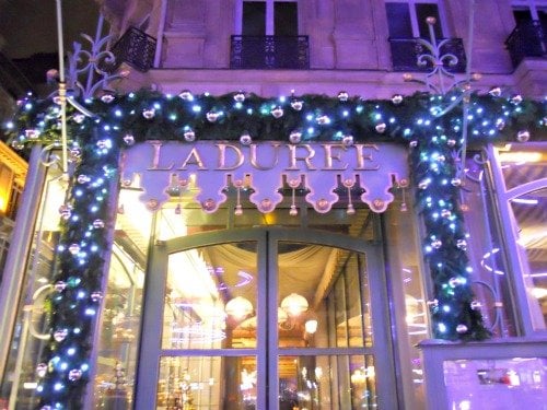 Laduree for Christmas on the Champs Elysees