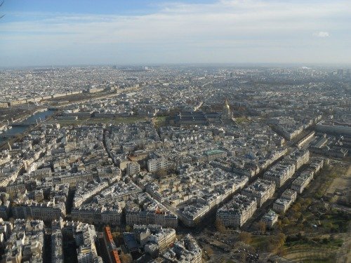 View of Les Invalides from top of Eiffel Tower