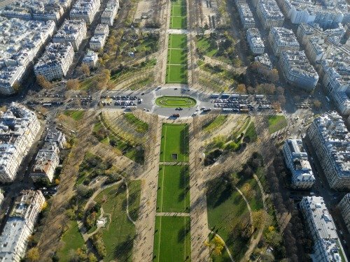 Champ de Mars Gardens from Eiffel Tower