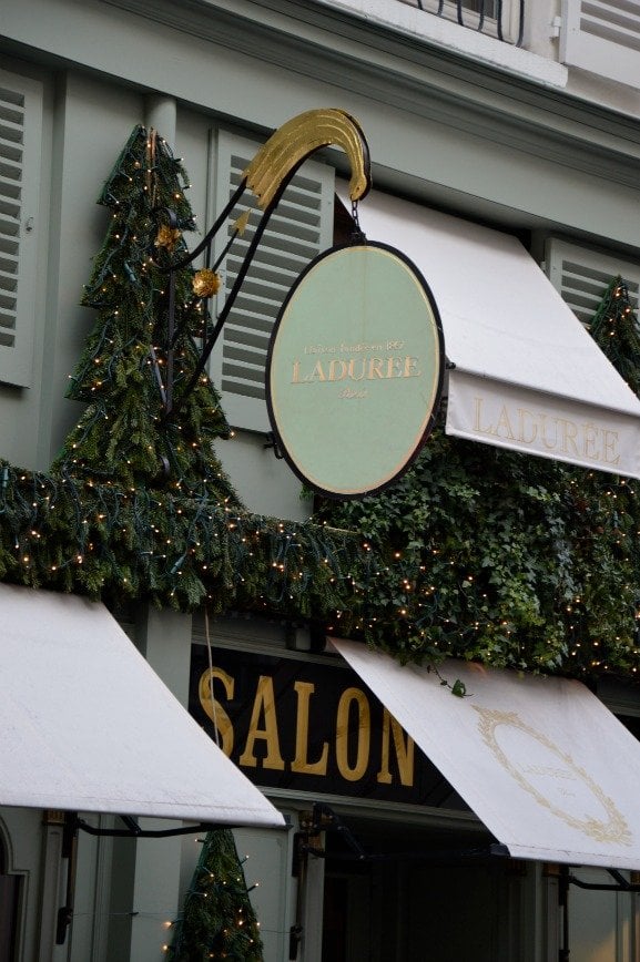 Christmas Decorations at Laduree Bonaparte in Paris