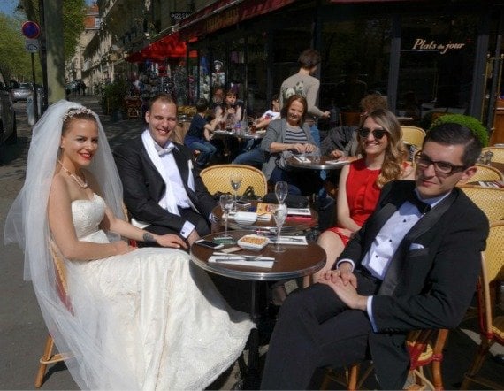 Wedding at Parisian Cafe