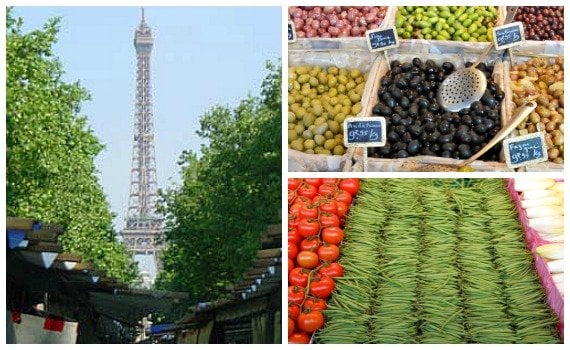 Paris Saxe Breteuil Market with Eiffel Tower View