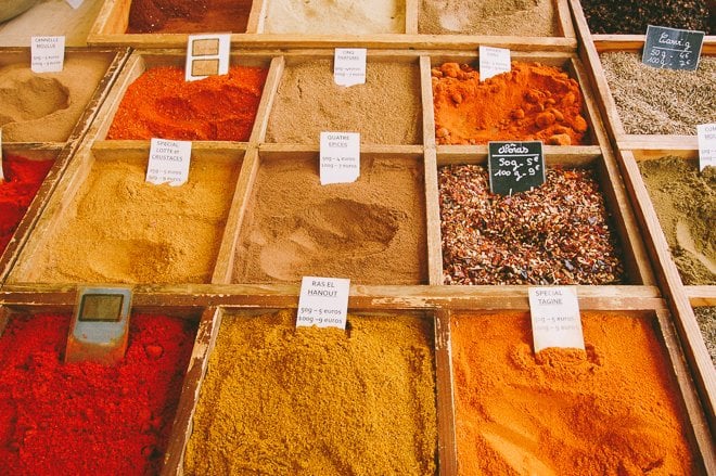 Marché Notre Dame of Versailles market produce fresh Paris spices