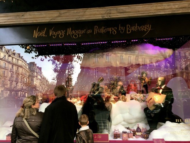 Noel Voyage Magique au Prentemps by Burberry Christmas Paris window displays