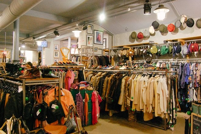 Kilo Shop Vintage clothing store Paris bargain shopping walking
