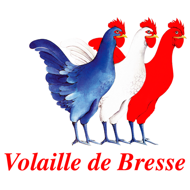 red white blue volaille de Bresse, France
