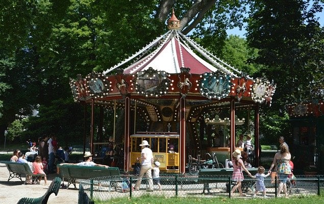 Enchanting carousels, like this one in Parc Monceau, are found in parks throughout Paris.