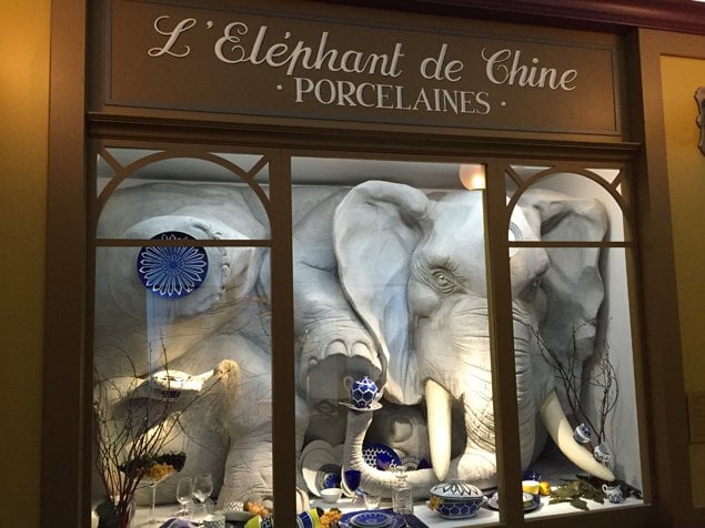 and suddenly an elephant appears in a shop window