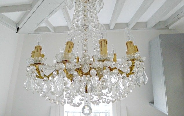 Paris Apartment Remodel - Gorgeous Chandelier