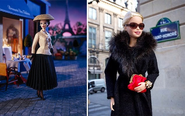 Dior Barbie (1997), and Picture from Barbie's Instagram Account (2015). © Mattel