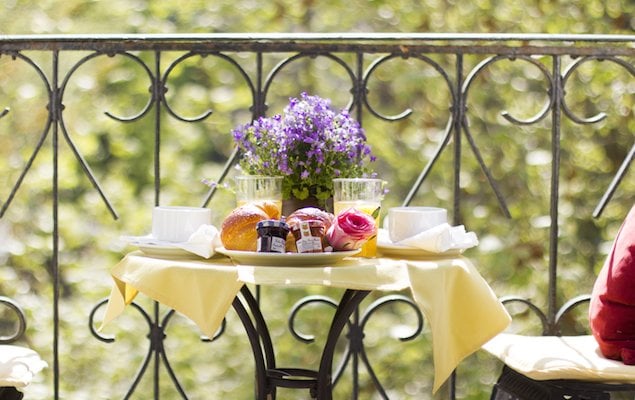 Paris apartment rental with balcony, Parisian breakfast