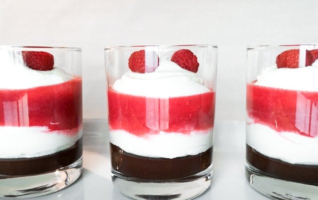 Verrines Recipe Valentine's Day, layered mini parfait