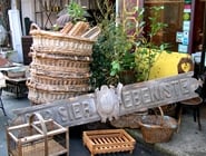 old baskets wooden signs marche aux puces flea market paris