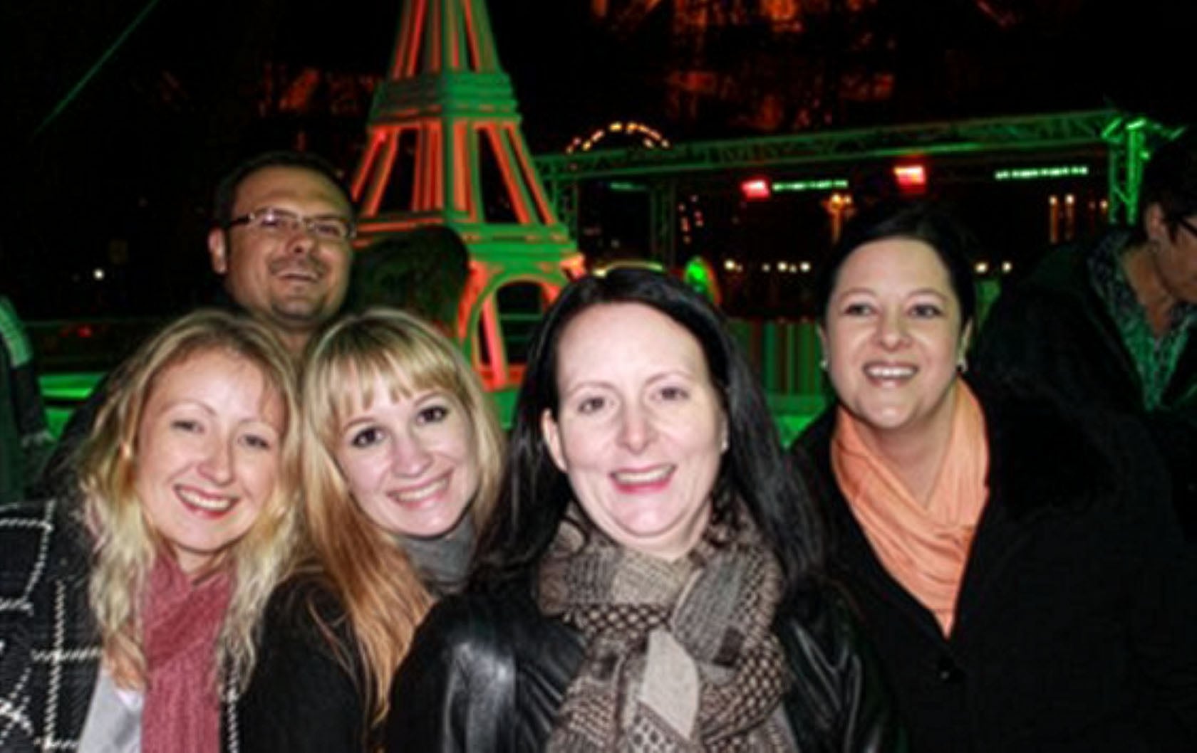 The reservations team tried ice skating on the Eiffel Tower!
