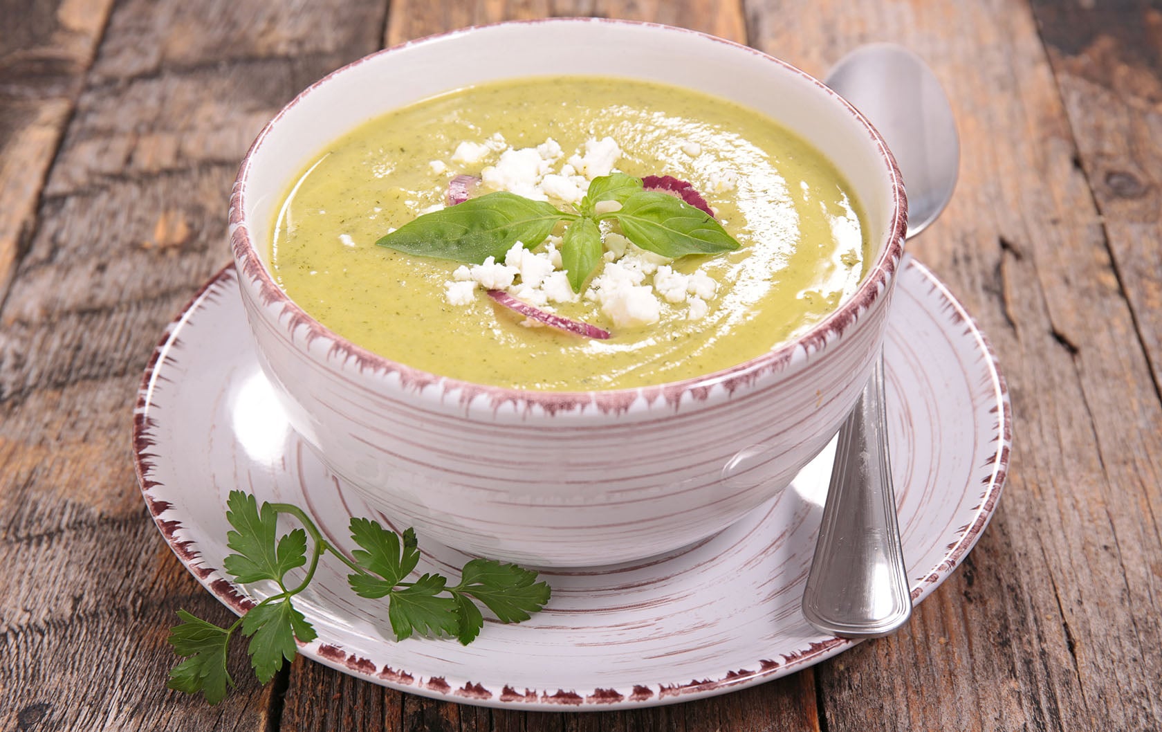 Potage au Courgettes et Chevre