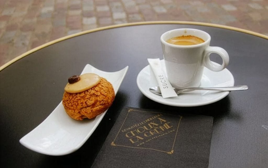 A coffee-flavored choux à la crème at Odette.