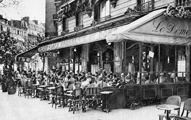 Tables Spill onto Sidewalk at the Le Dome Cafe 