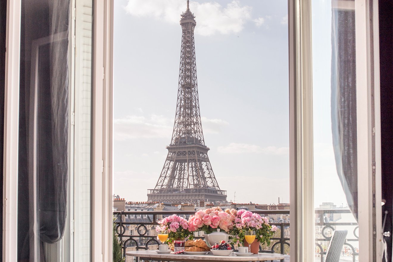 View of the Eiffel Tower from the Chateau Latour apartment- 7 of Our Most Instagrammable Apartments in Paris by Paris Perfect