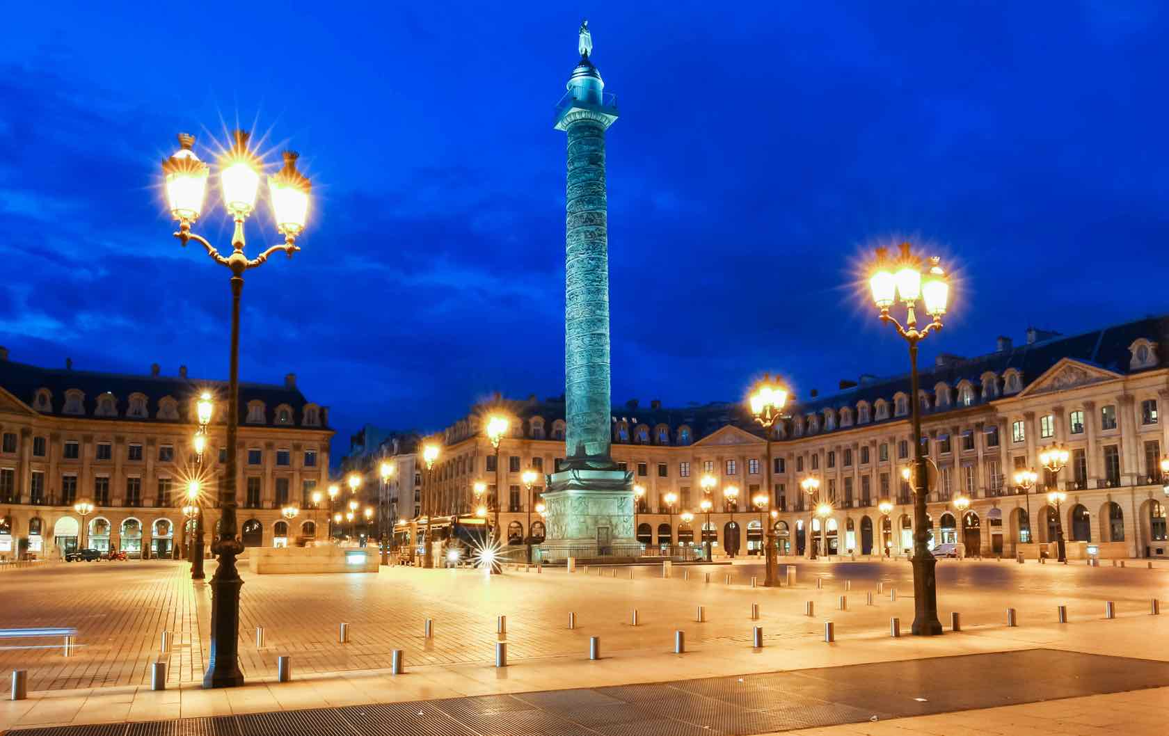 Place Vendome Night beautiful squares in Paris