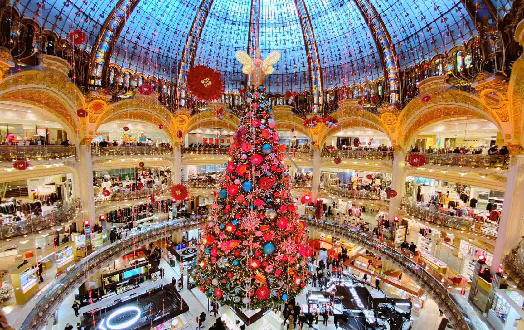 A Guide to Christmas in Paris Galeries Lafayette Tree