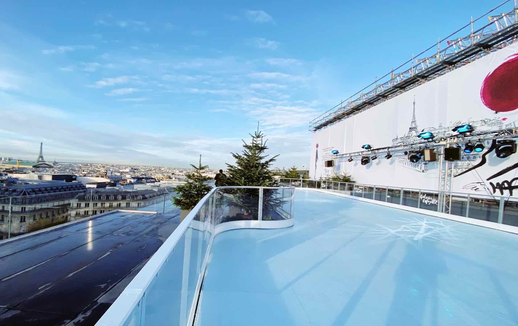 Paris: an ice-skating rink on Galeries Lafayette rooftop