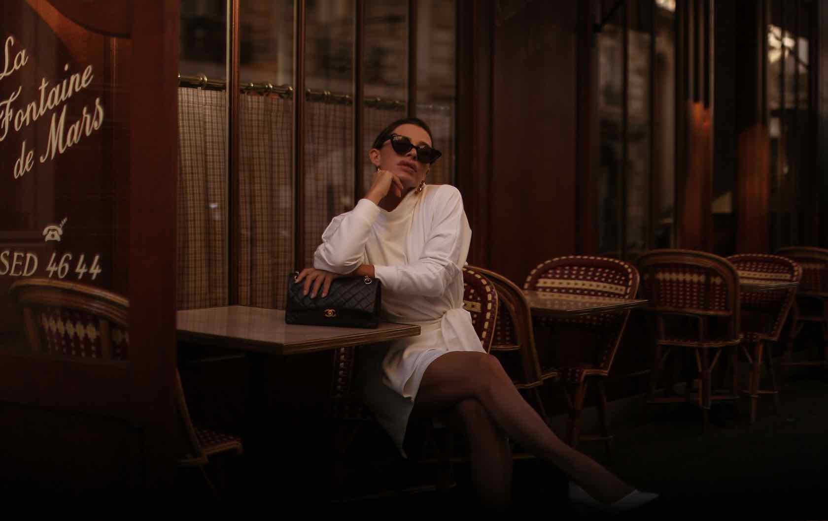 Woman at Paris cafe