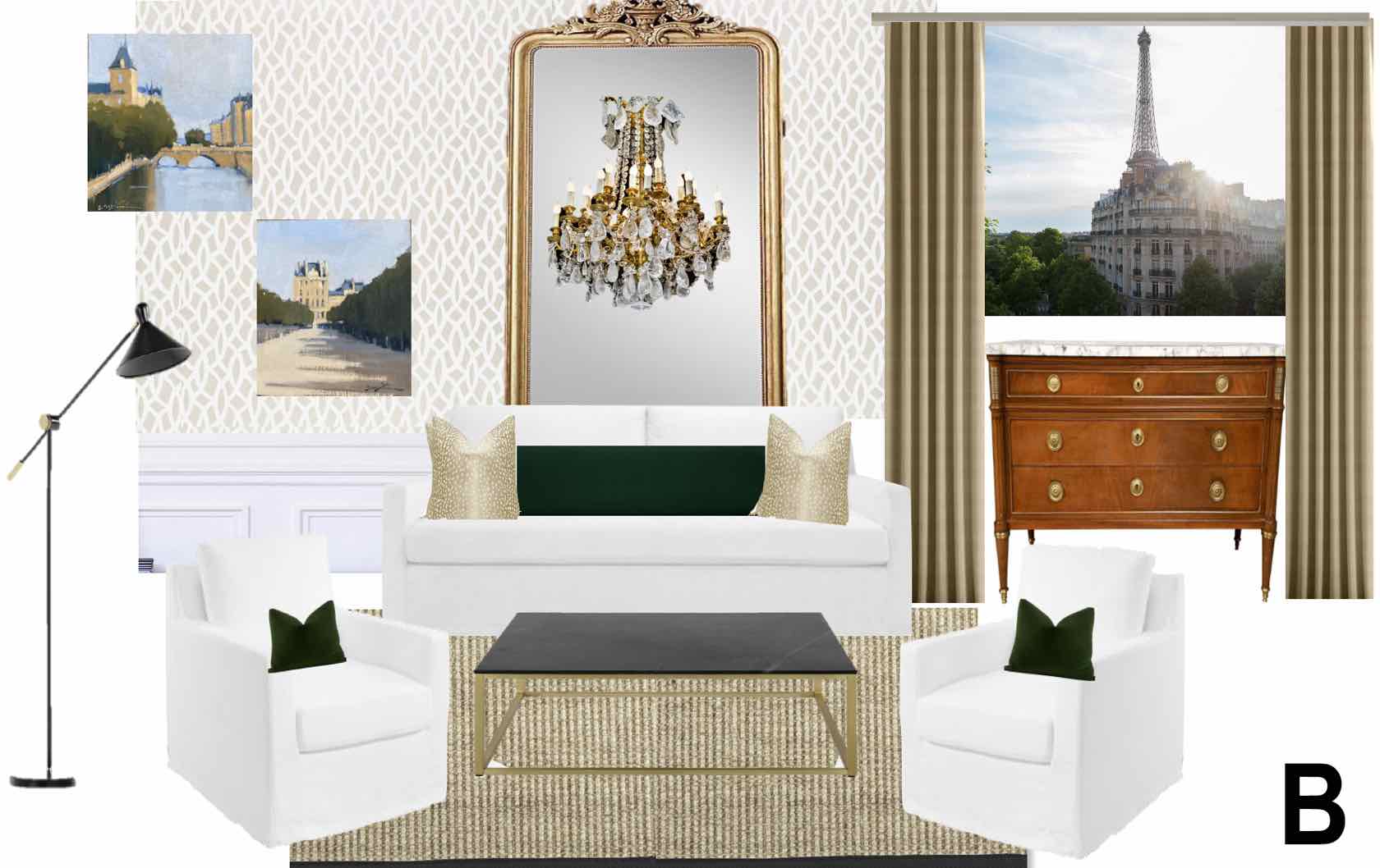 Paris apartment design mood board