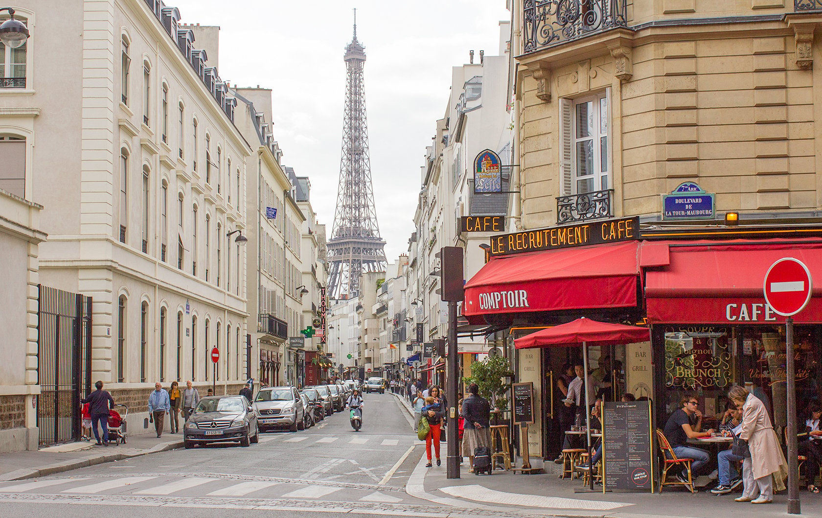 Eiffel Tower view on rue Saint Doninique