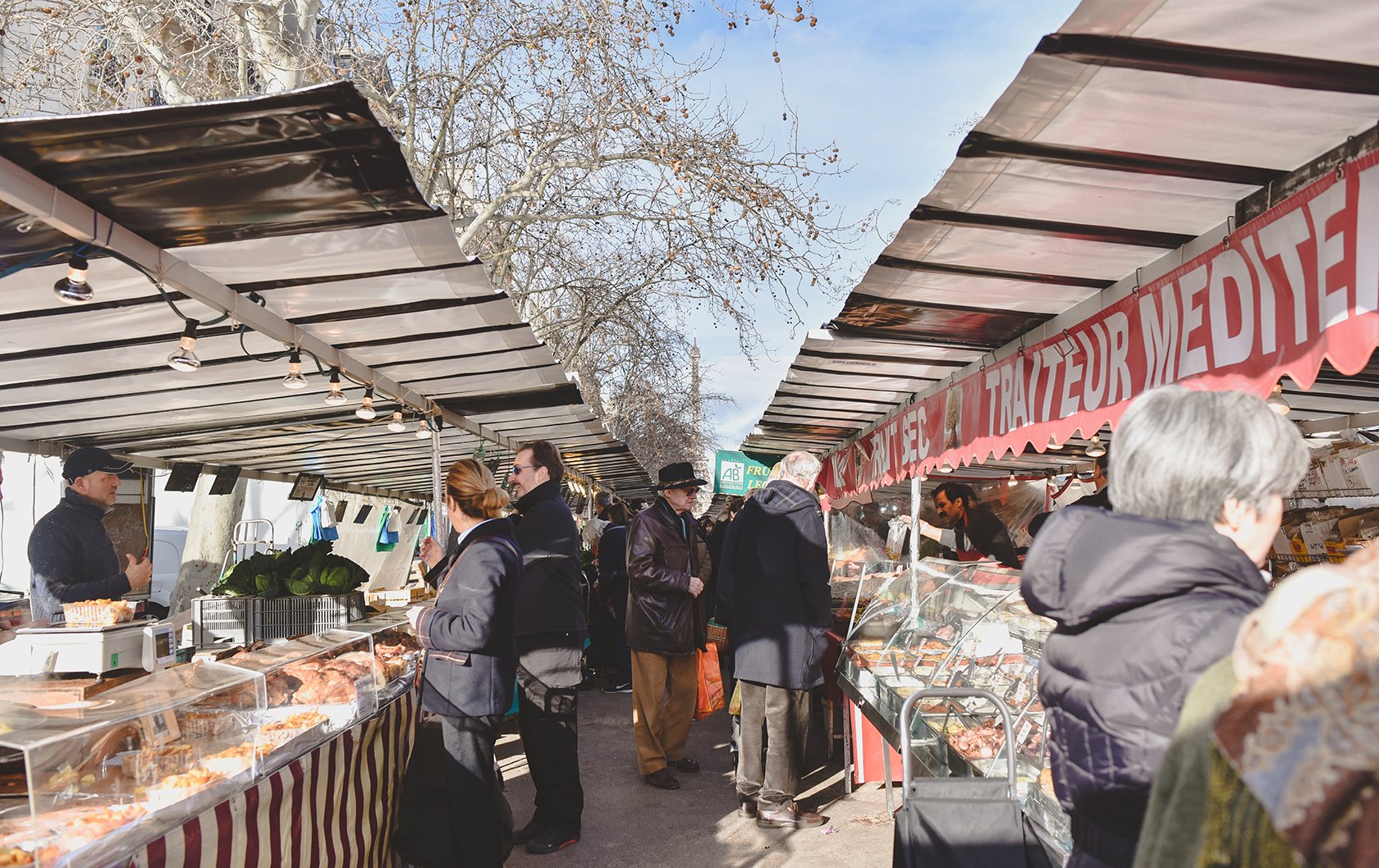 Eiffel Tower view from the Saxe-Breteuil Market