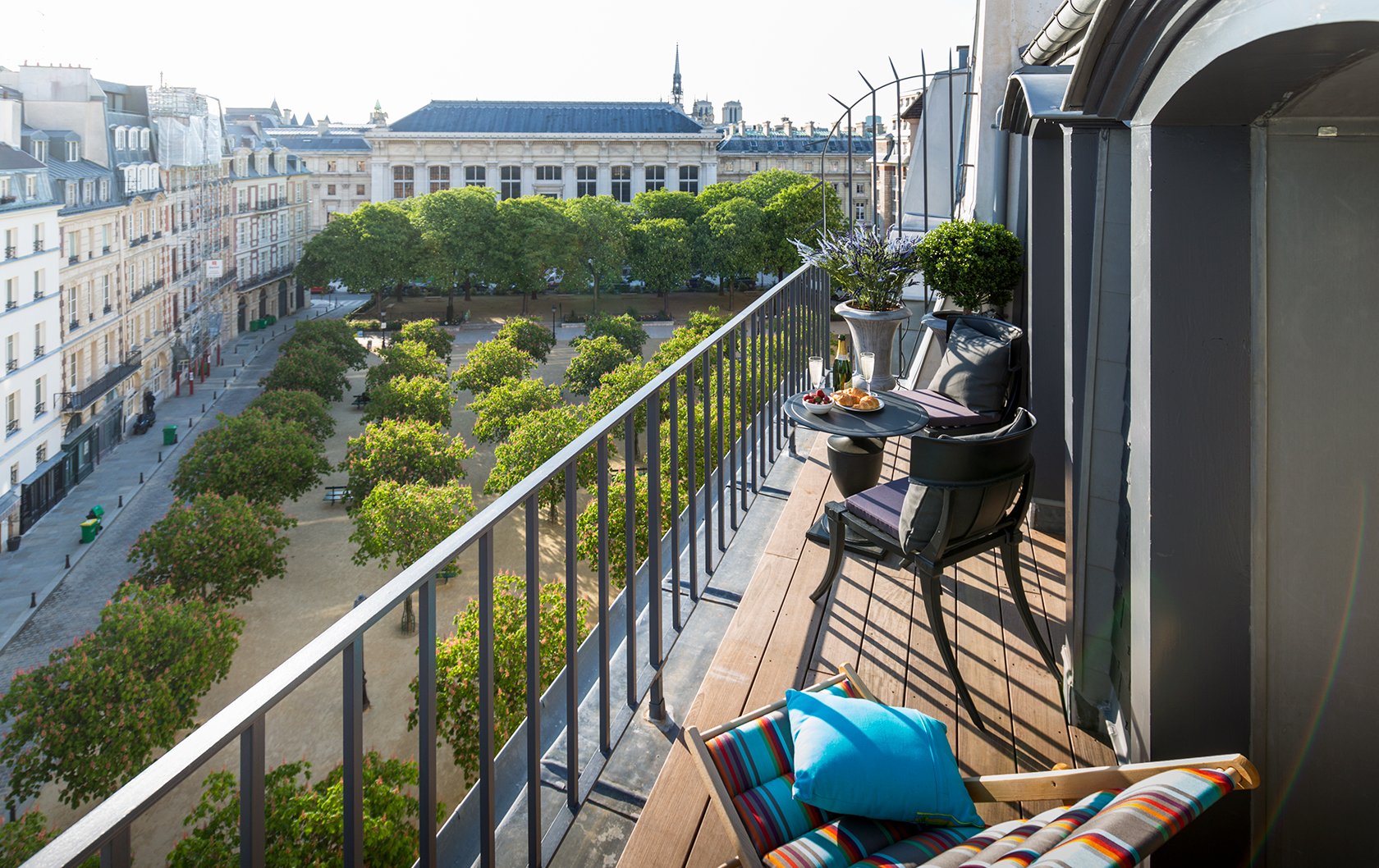 View of Place Dauphine from Savennieres apartment