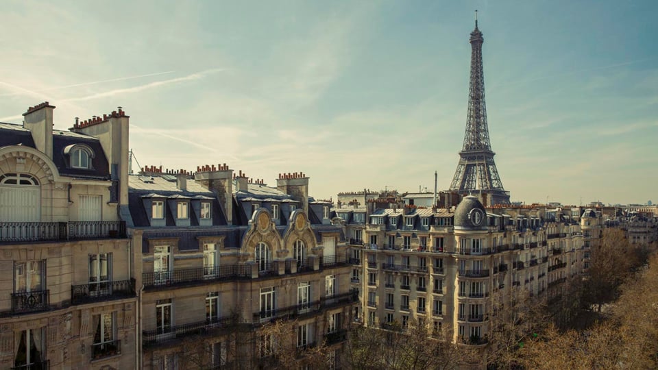 Rooftops with Eiffel Tower View