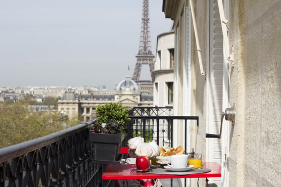 Radiant Two-Bedroom, One-Bathroom Apartment with Eiffel Tower View and Balcony Fractional