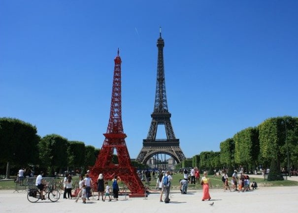 A Red Eiffel Tower?