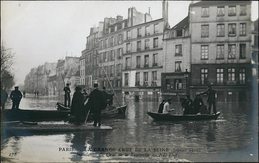 Incredible Photographs of the Paris Floods – 1910 vs. Now