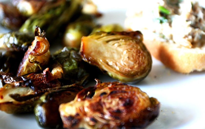Brussel Sprouts with Chestnuts & Ham