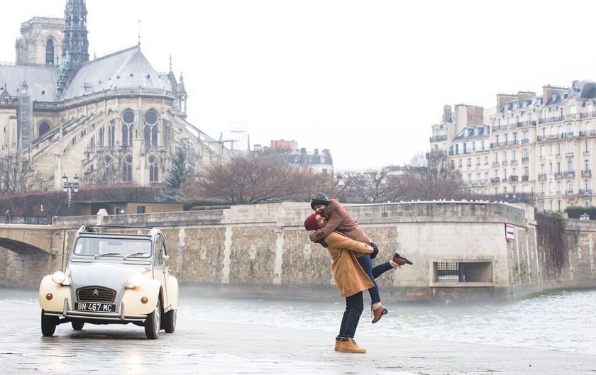 Paris from the back seat of a 2CV