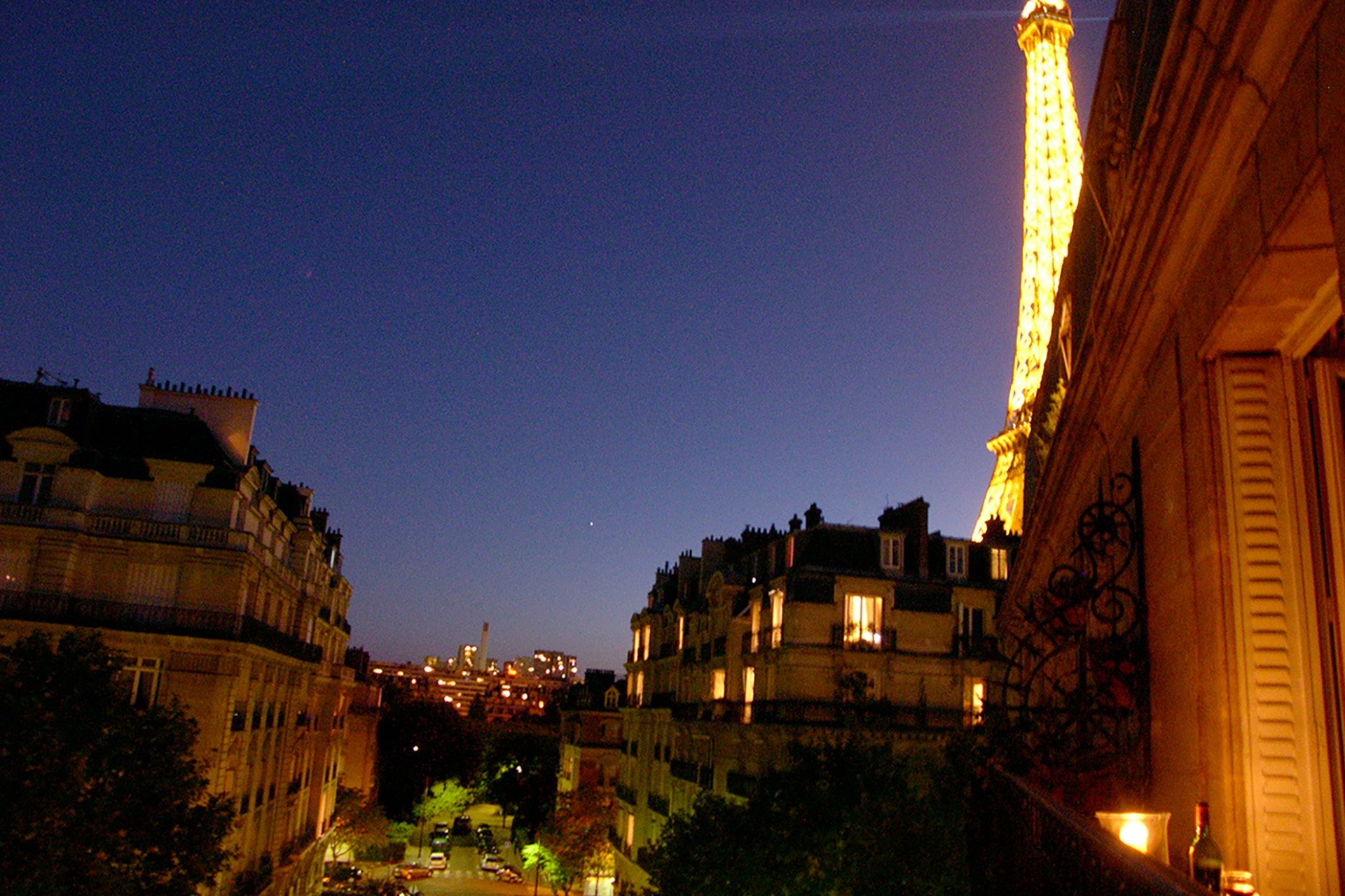 Eiffel Tower view from the long balcony