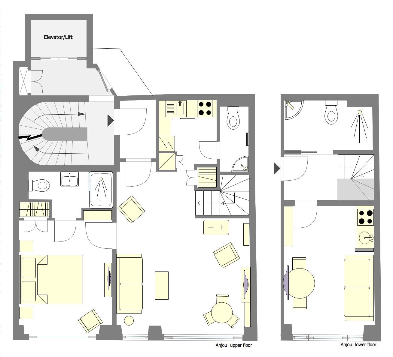 Place Dauphine Two Bedroom Apartment Al In Paris Anjou Floorplan