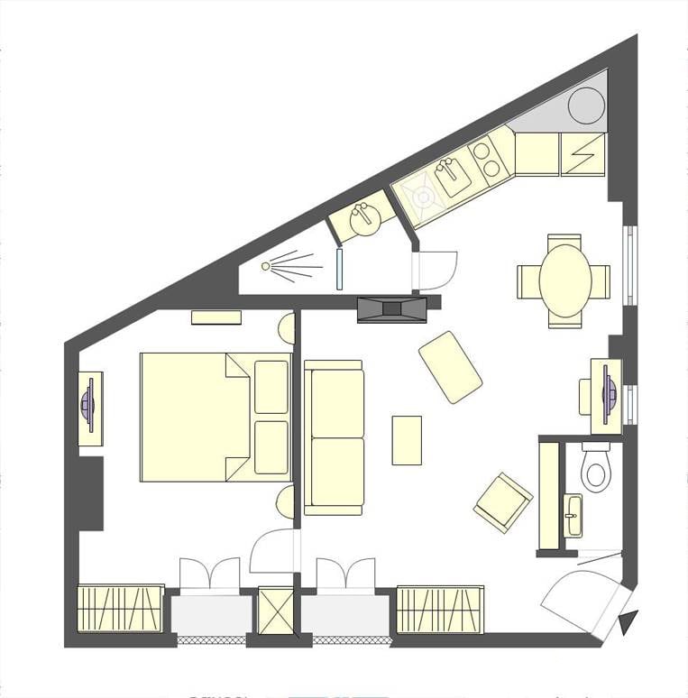 Floorplan of the charming Moselle Paris apartment